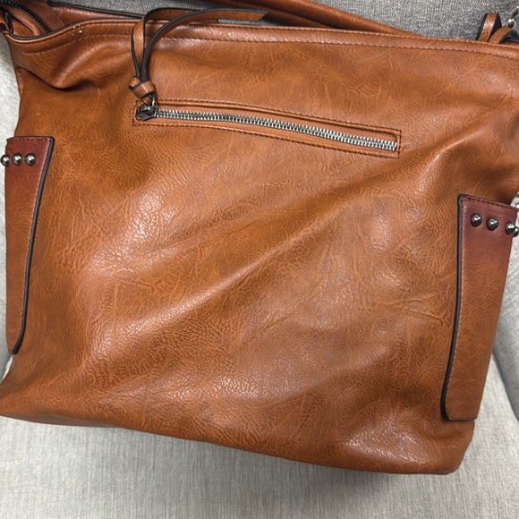 Sam & Hadley Brown Studded Women's Bag - Picture 2 of 5